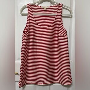 Michael Kors Red and White Striped Tank Top